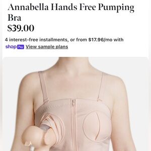 Annabella Blush Hands-Free Pumping Bra